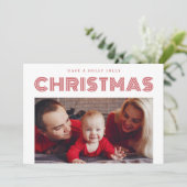 ホリーすてきベビーの初めてのクリスマス家族の写真 シーズンカード (スタンド正面)