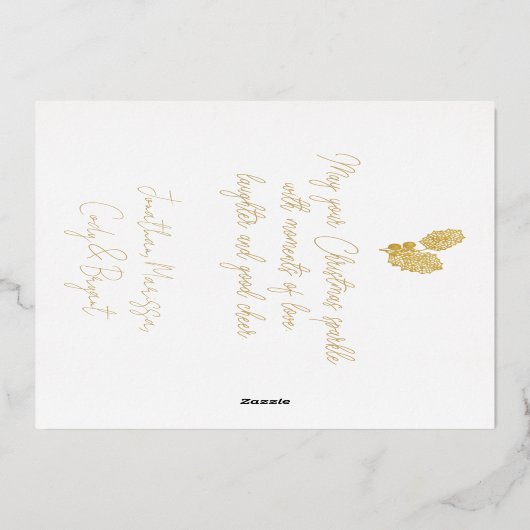 ホリーすてきベリー金ゴールド付きホリークリスマスレッド 箔シーズンカード (裏面)