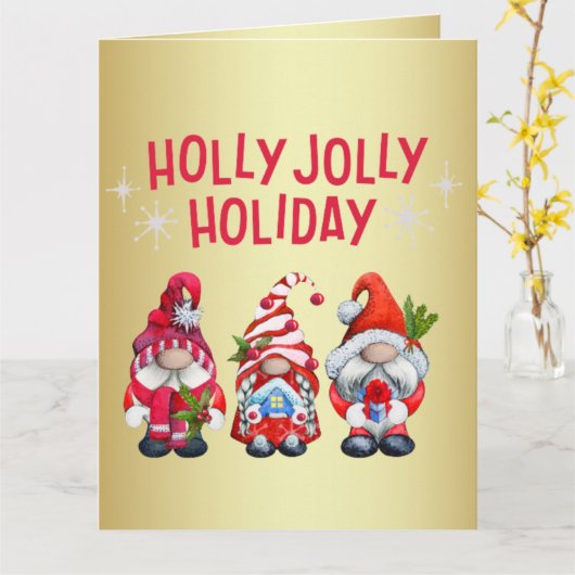 ホリーすてきホリデー格言 カード (黄色い花)