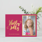 ホリーすてきマゼンタ金ゴールド書道台本の写真 シーズンカード (スタンド正面)