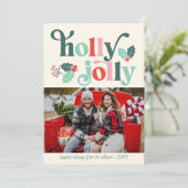 ホリーすてきレトロファミリーフォトホリデーカード シーズンカード (スタンド正面)