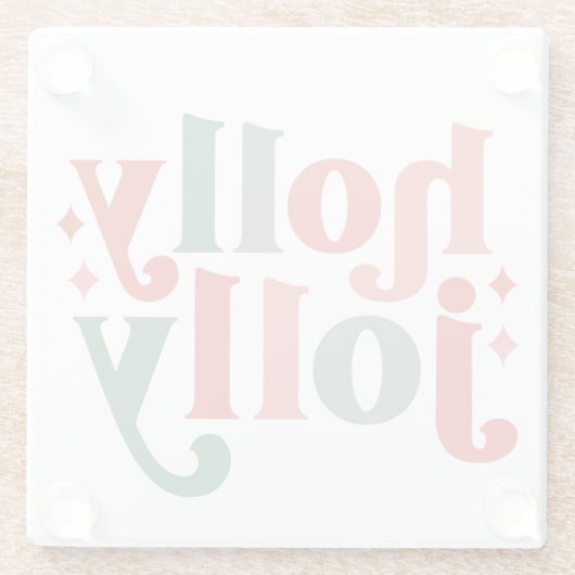 ホリーすてきレトロホリデータイポグラフィ ガラスコースター (裏面)