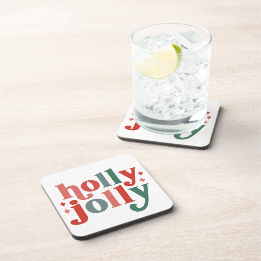 ホリーすてきレトロホリデータイポグラフィ コースター (右側)