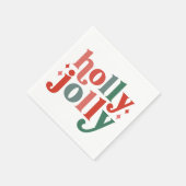 ホリーすてきレトロホリデータイポグラフィ スタンダードカクテルナプキン (角)