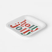 ホリーすてきレトロホリデータイポグラフィ ペーパープレート (傾斜あり)