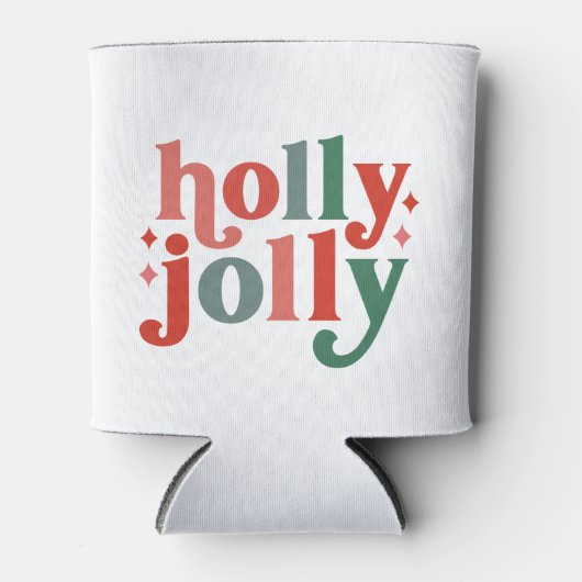 ホリーすてきレトロホリデータイポグラフィ 缶クーラー (正面)