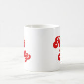 ホリーすてきレトロレッドクリームホリデークリスマス コーヒーマグカップ (中央)