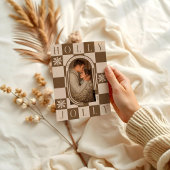 ホリーすてきレトロ市松模様にクリスマスアーチ写真 シーズンカード