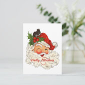 ホリーすてきヴィンテージサンタクロースメリークリスマス シーズンポストカード (スタンド正面)