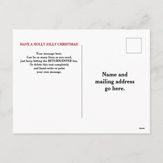 ホリーすてきヴィンテージサンタクロースメリークリスマス シーズンポストカード (裏面)