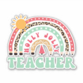 ホリーすてき先生レオパードレトロレインボー先生 シール (正面)