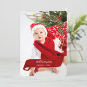 ホリーすてき写真の弓で楽しい シーズンカード (スタンド正面)