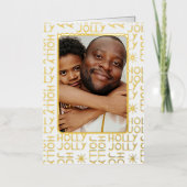 ホリーすてき写真パーソナライズされたクリスマス 箔シーズンカード (正面)