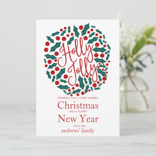 ホリーすてき引用文葉ベリークリスマス シーズンカード (スタンド正面)