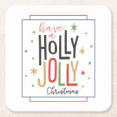 ホリーすてき紙コースター スクエアペーパーコースター (正面)