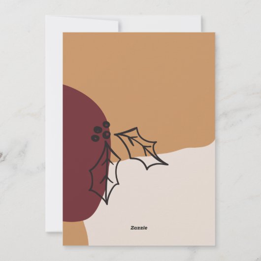 ホリーすてき金ゴールドアーチの写真とオーガニック形状 シーズンカード (裏面)