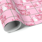 ホリーすてき雪だるまピンククリスマス ラッピングペーパー (ロールコーナー)