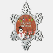 ホリーすてき雪だるま スノーフレークピューターオーナメント (右)