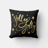 ホリーすてき |エレガント金ゴールドホイルフェイクスクリプト クッション (正面)