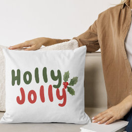 ホリーすてき-フェスティバルホリデーフォントとホリーアイコン クッション