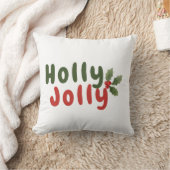 ホリーすてき-フェスティバルホリデーフォントとホリーアイコン クッション (ブランケット)