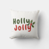ホリーすてき-フェスティバルホリデーフォントとホリーアイコン クッション (正面)