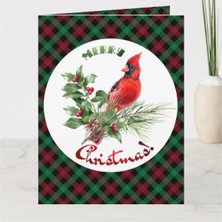 ホリーすてき(鳥)ショウジョウコウカンチョウのクリスマス挨拶 カード