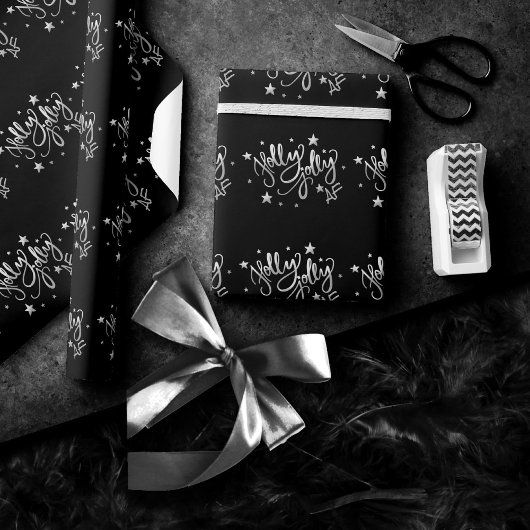 ホリーすてきAF |シルバーフォイルフェイクスクリプト ラッピングペーパー