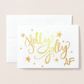 ホリーすてきAF |光沢のあるフェイク金箔の写真 箔カード (封筒付き正面)