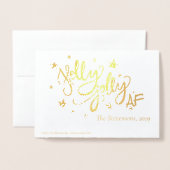 ホリーすてきAF |光沢のあるフェイク金箔の写真 箔カード (裏面封筒付き)