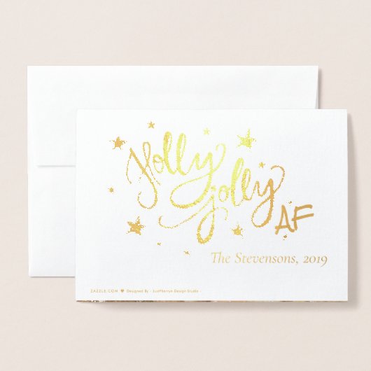 ホリーすてきAF |光沢のあるフェイク金箔の写真 箔カード (裏面封筒付き)