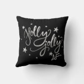 ホリーすてきAF |光沢のあるホイルフェイクスクリプトブラック クッション (裏面)