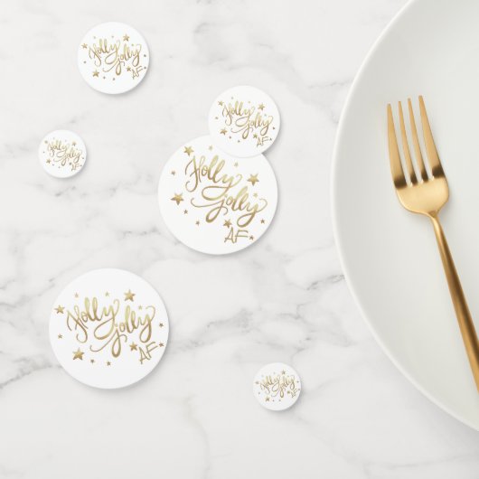 ホリーすてきAF |光沢のある金ゴールドフェイクフォイルスクリプト コンフェッティ (グループ)