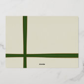 ホリーとアイビーのグリーンリボン ホリデーカード 箔シーズンカード (裏面)