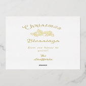 ホリーとアイビーのゴールドリボン ホリデーカード 箔シーズンカード (裏面)