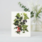ホリーとアイビーのデザインクリスマス シーズンポストカード (スタンド正面)