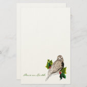 ホリーとアイビークリスマスの平和な鳩 便箋 (正面/裏面)