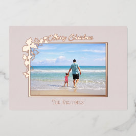 ホリーとアイビーニュートラルフォイルホリデーカード 箔シーズンカード