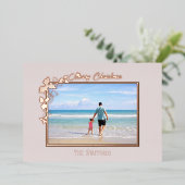 ホリーとアイビーニュートラルフォイルホリデーカード 箔シーズンカード (立ち正面)