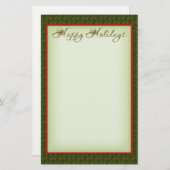ホリーとアイビーハッピーホリデーズクリスマス文房具 便箋 (正面/裏面)
