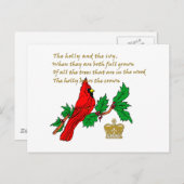 ホリーとアイビー図解入りの、写真付きのオンアパレル&ギフト ポストカード (正面/裏面)