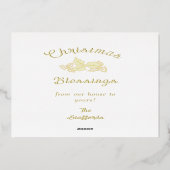 ホリーとイヴィ　ゴールドリボン　ホイル　ホリデーカード 箔シーズンカード (裏面)