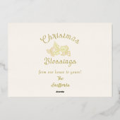 ホリーとイヴィ ゴールド リボン フォイル ホリデー カード (裏面)