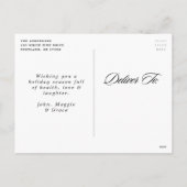 ホリーとエバーグリーンのハッピーホリデー写真 シーズンポストカード (裏面)