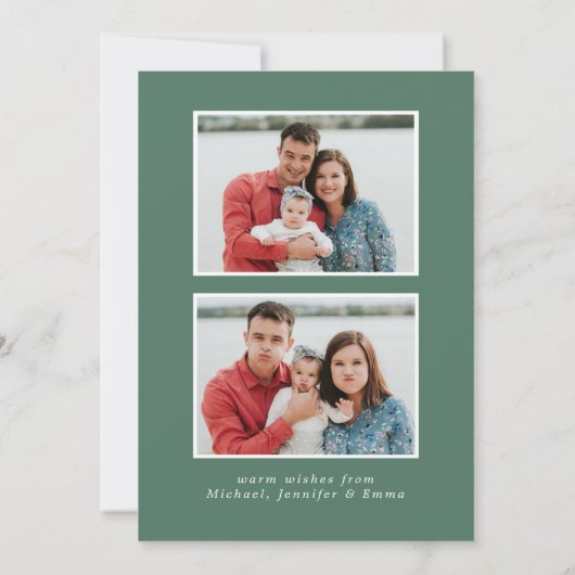 ホリーとエバーグリーンのハッピーホリデー3写真 シーズンカード (裏面)