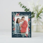 ホリーとエバーグリーン海軍ハッピーホリデーズ写真 シーズンポストカード (スタンド正面)