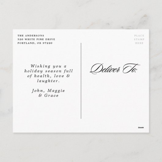 ホリーとエヴァグリーンシーズンの挨拶の写真 シーズンポストカード (裏面)