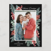 ホリーとエヴァグリーンブラックシーズンの挨拶の写真 シーズンポストカード (正面)