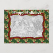 ホリーとガーランドのクリスマスホリデーポストカード シーズンポストカード (正面)
