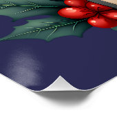 ホリーとサインが入ったかわいいクリスマストナカイ ポスター (コーナー)